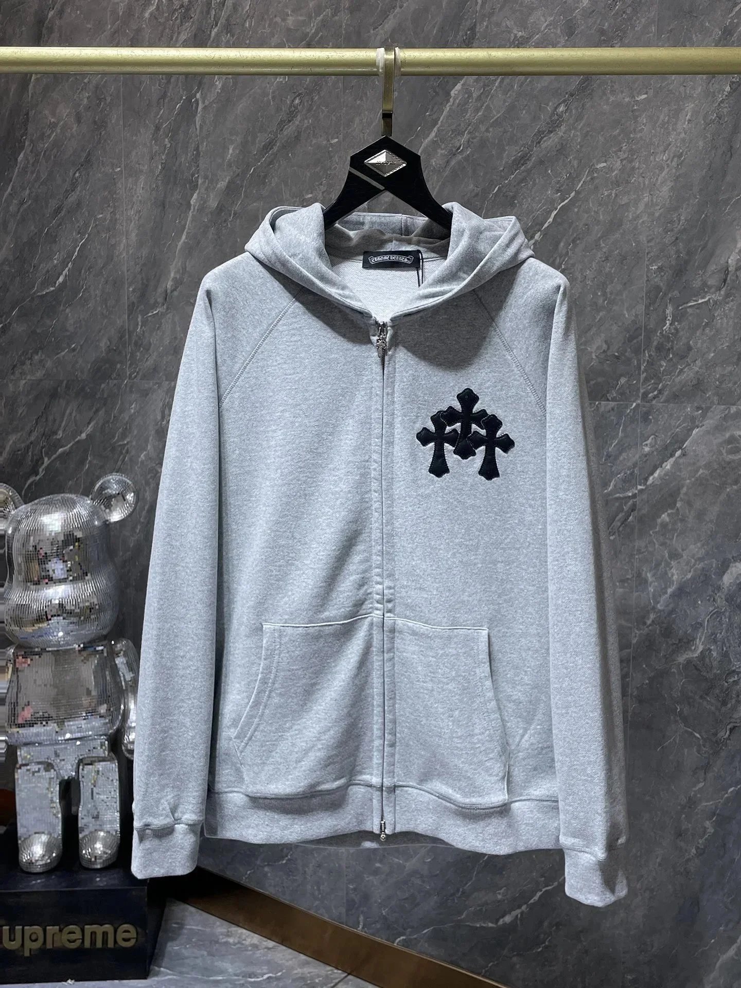 Chrome Hearts Hoodies & Sweatshirts Graphic hooded sweatshirt with cross, horseshoe, and paint-splatter designs — CH-68