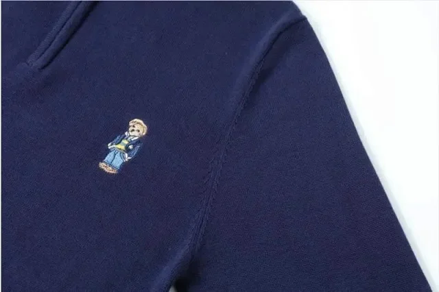 Polo Ralph Lauren Knitwear Quarter-Zip Knit Sweater with Bear Embroidery product detail image 10