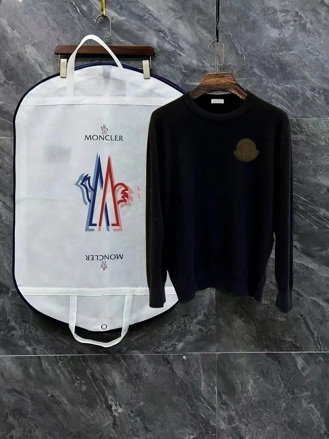 Moncler Knitwear Turtleneck logo-patch knit sweater — 0515030YPC