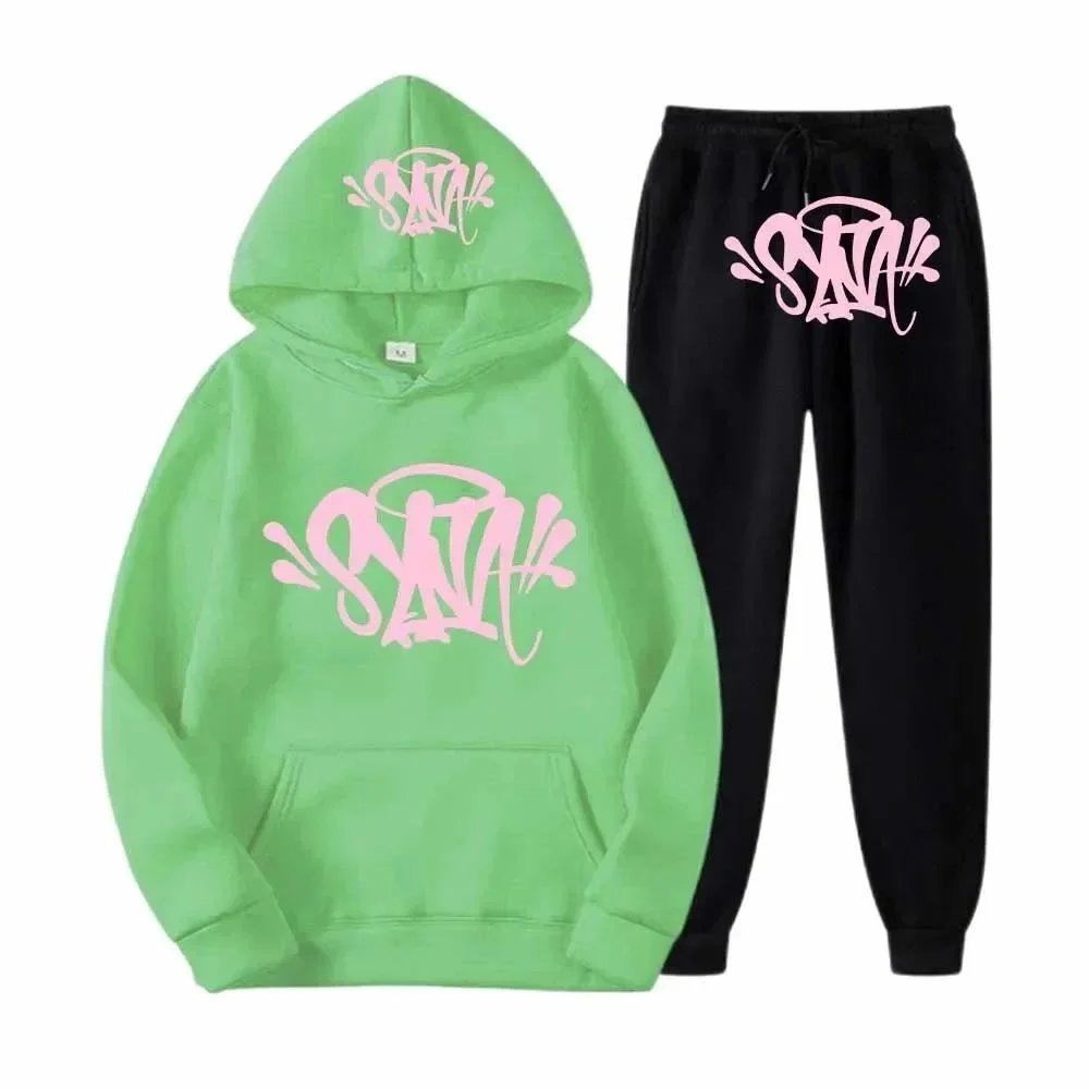 Off-White x Virgil Abloh Graffiti Hoodie and Sweatpants Set Black with Red and Green Spray Paint Print - 27