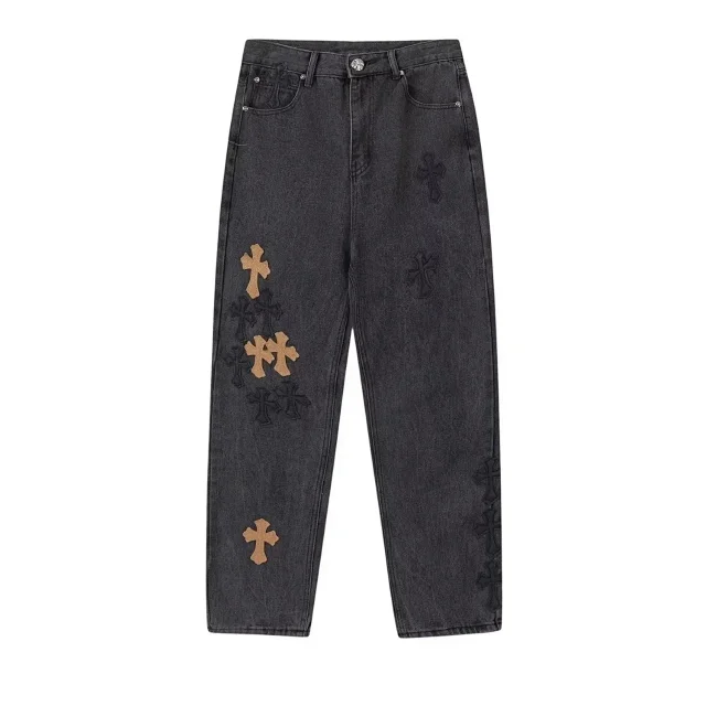 Unbranded Jeans Straight-leg with cross patches and graphic print product detail image 18