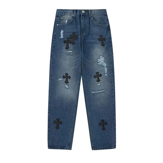 Unbranded Jeans Straight-leg with cross patches and graphic print product detail image 20