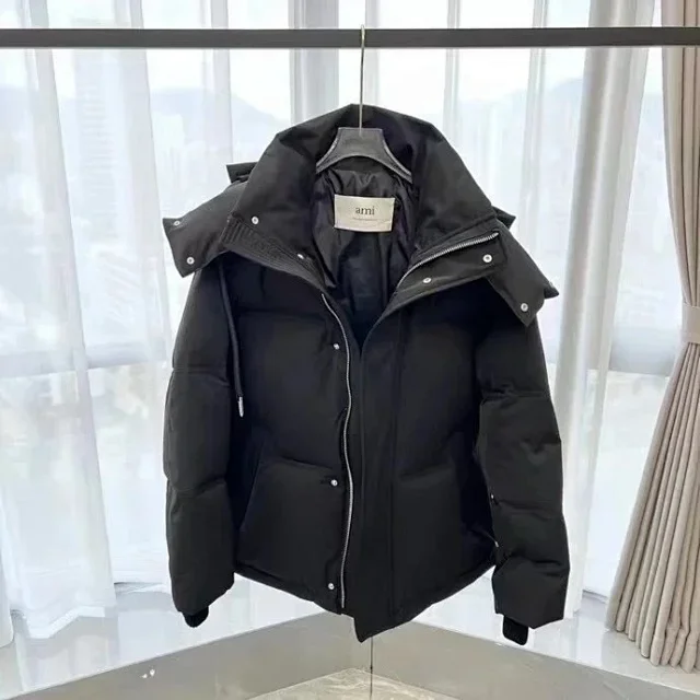 AMI Paris Down Jackets Puffer Jacket with Detachable Hood product detail image 6