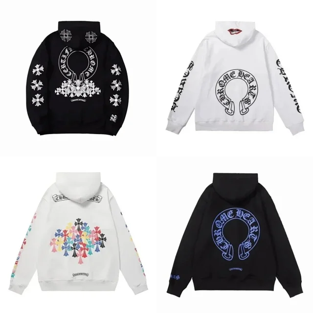 Chrome Hearts Hoodies & Sweatshirts Hooded sweatshirt with cross motif graphic print product detail image 2