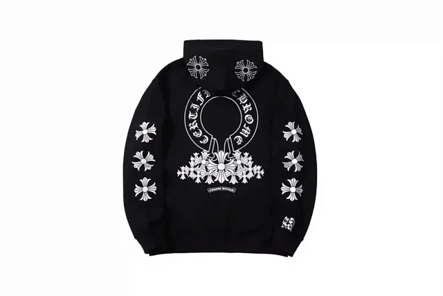 Chrome Hearts Hoodies & Sweatshirts Hooded sweatshirt with cross motif graphic print product detail image 9