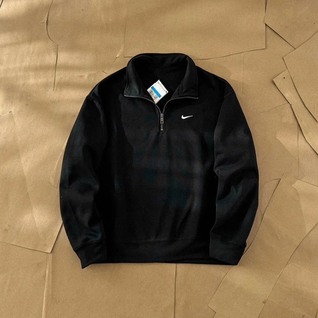 Nike Hoodies & Sweatshirts Embroidered Swoosh quarter-zip stand-collar sweatshirt — SM-YLWY-0075