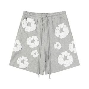 Gallery Dept. Floral Embroidered Teal Shorts - 15