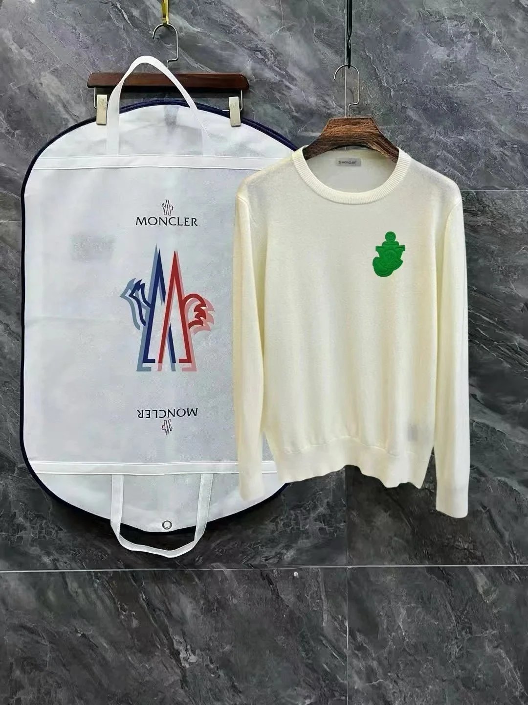 Moncler Knitwear Turtleneck logo-patch knit sweater — 0515033YPC