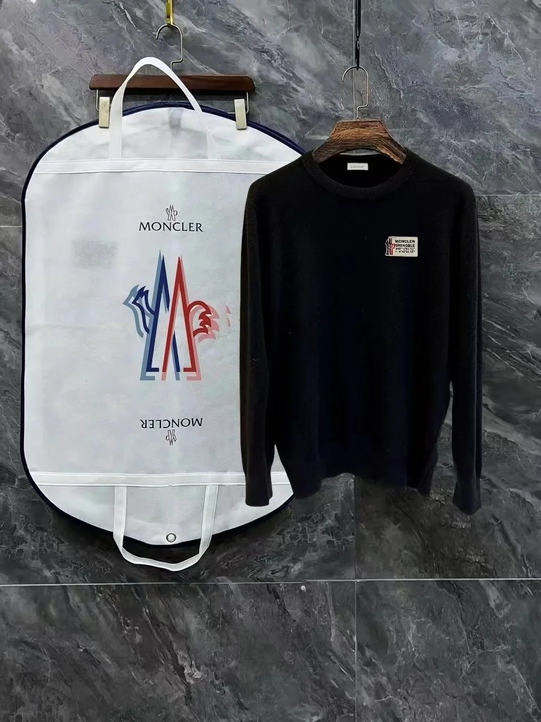 Moncler Knitwear Turtleneck logo-patch knit sweater — 0515034YPC