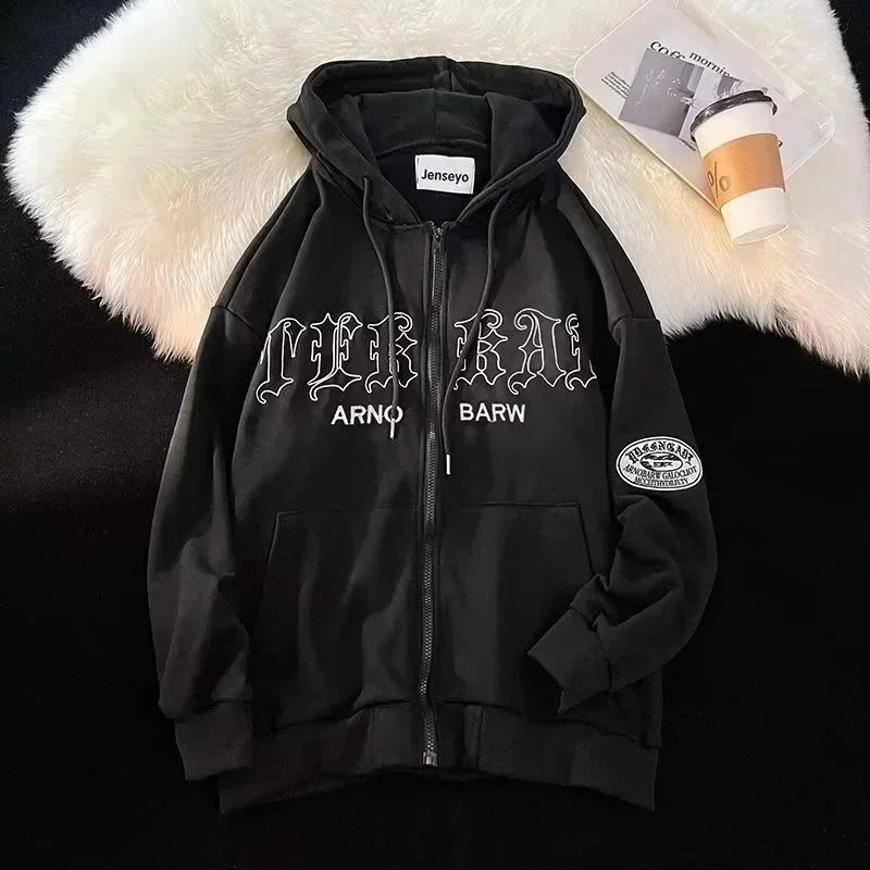 Design Embroidered Cross and Flames Hoodie Cream - 6