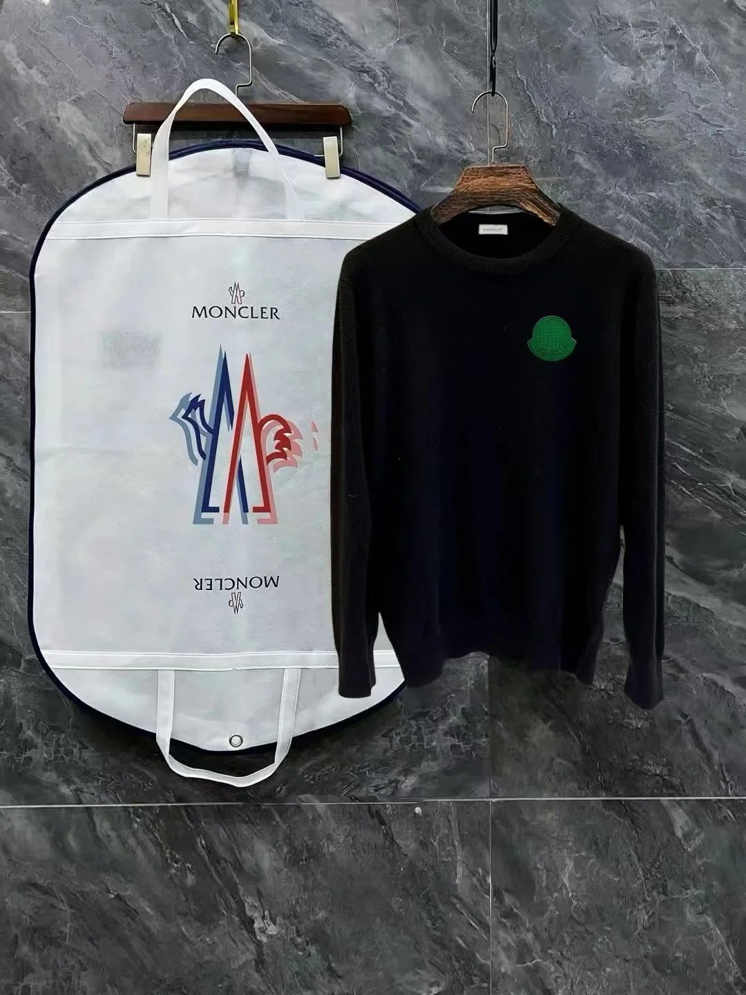 Moncler Knitwear Turtleneck logo-patch knit sweater — 0515026YPC