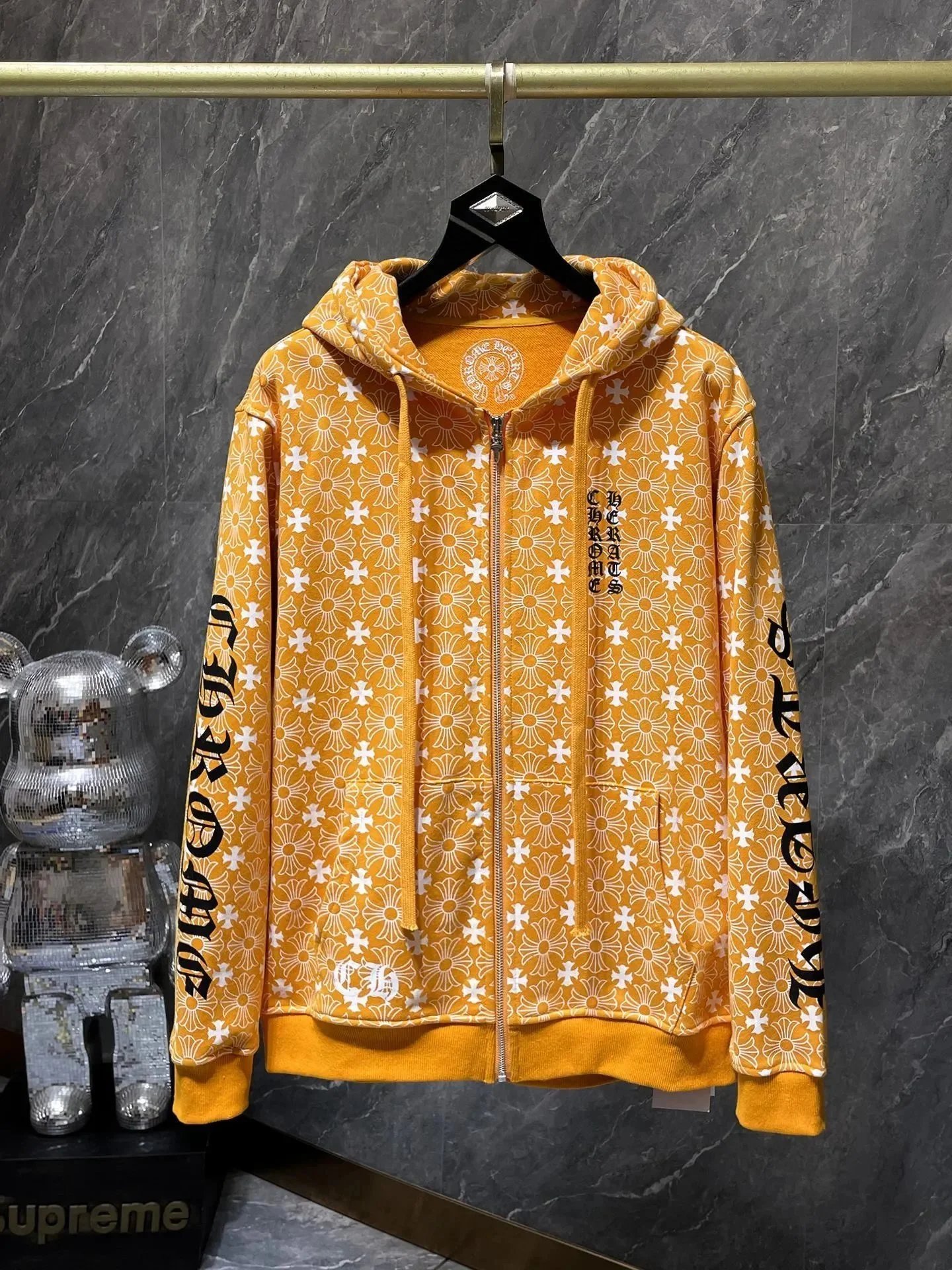 Chrome Hearts Hoodies & Sweatshirts Graphic hooded sweatshirt with cross, horseshoe, and paint-splatter designs — CH-71