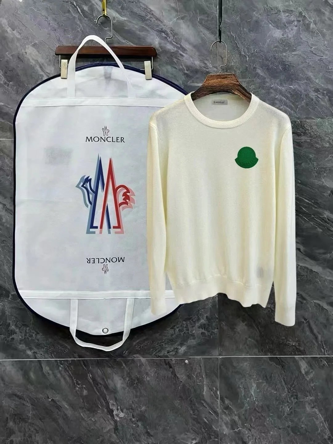 Moncler Knitwear Turtleneck logo-patch knit sweater — 0515027YPC
