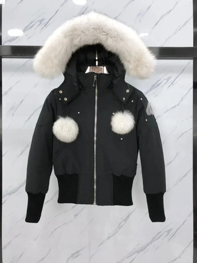 Moose Knuckles Down Jackets Fur-Trim Hooded Bomber product detail image 14