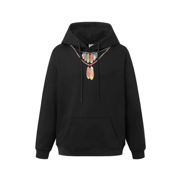 Marc Jacobs Feather Necklace Print Black Hoodie - 1