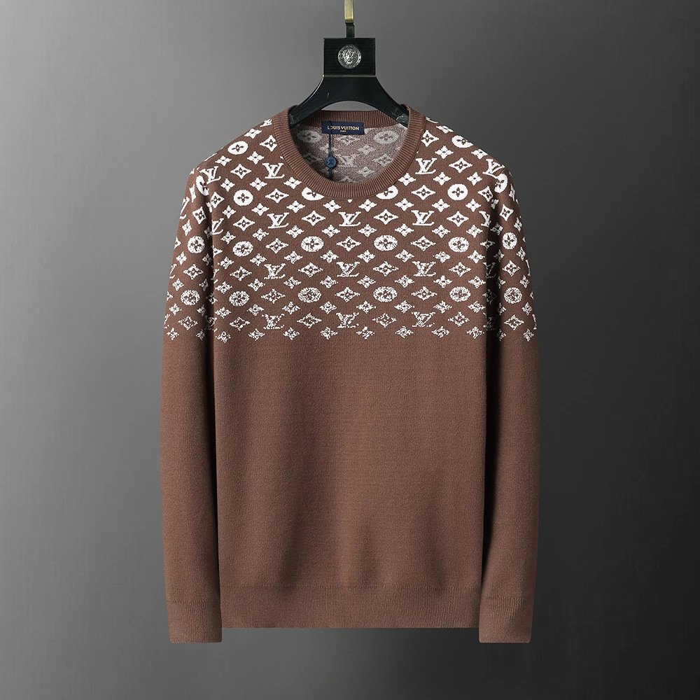 Louis Vuitton Knitwear Crewneck Knit Sweater — 3121 Coffee color