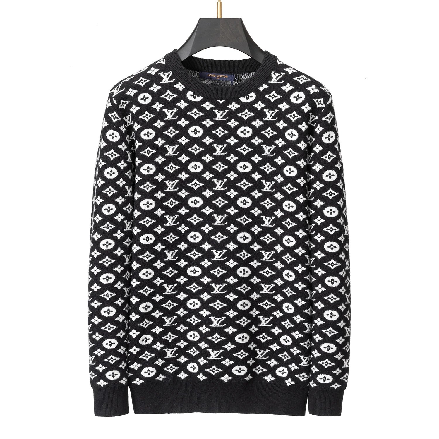 Gucci Knitwear Crewneck logo-pattern knit sweater — 3036 black