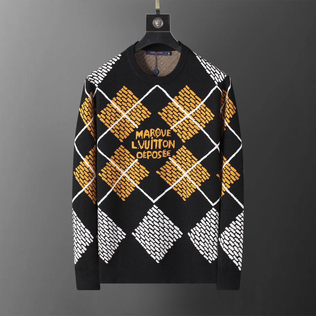 Gucci Knitwear Crewneck logo-pattern knit sweater — 5037 black
