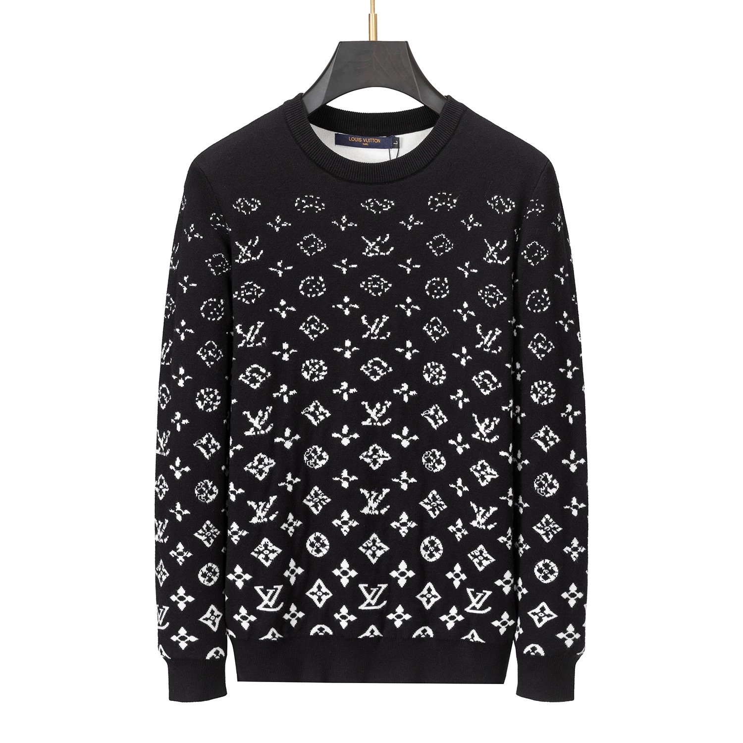 Gucci Knitwear Crewneck logo-pattern knit sweater — 3002 black