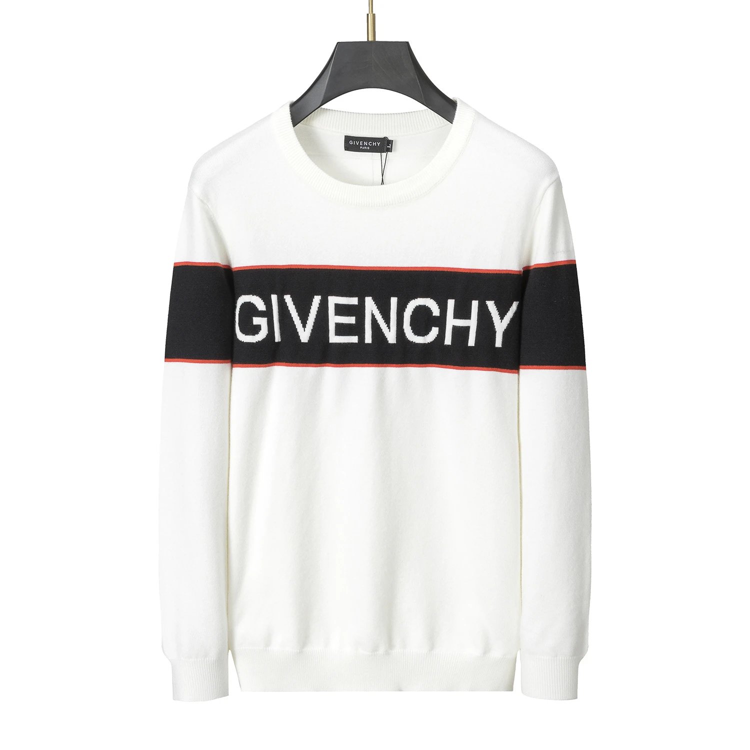 Gucci Knitwear Crewneck logo-pattern knit sweater — 3006 white