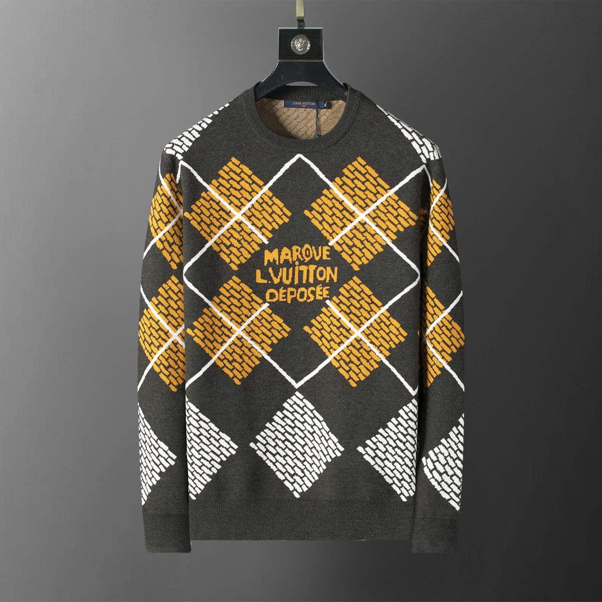Gucci Knitwear Crewneck logo-pattern knit sweater — 5037 gray
