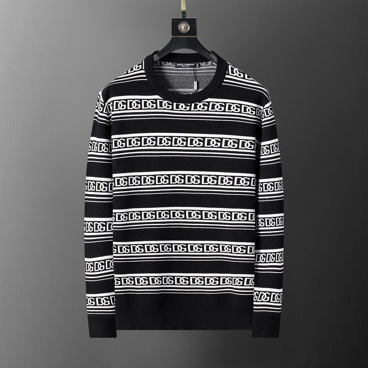 Gucci Knitwear Crewneck logo-pattern knit sweater — 5033 black