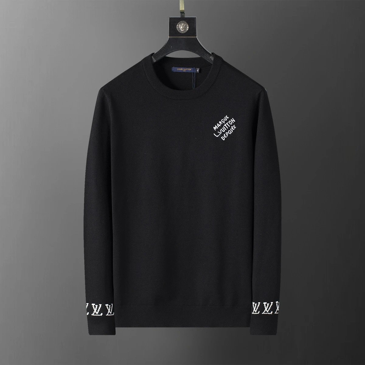 Gucci Knitwear Crewneck logo-pattern knit sweater — 5035 black