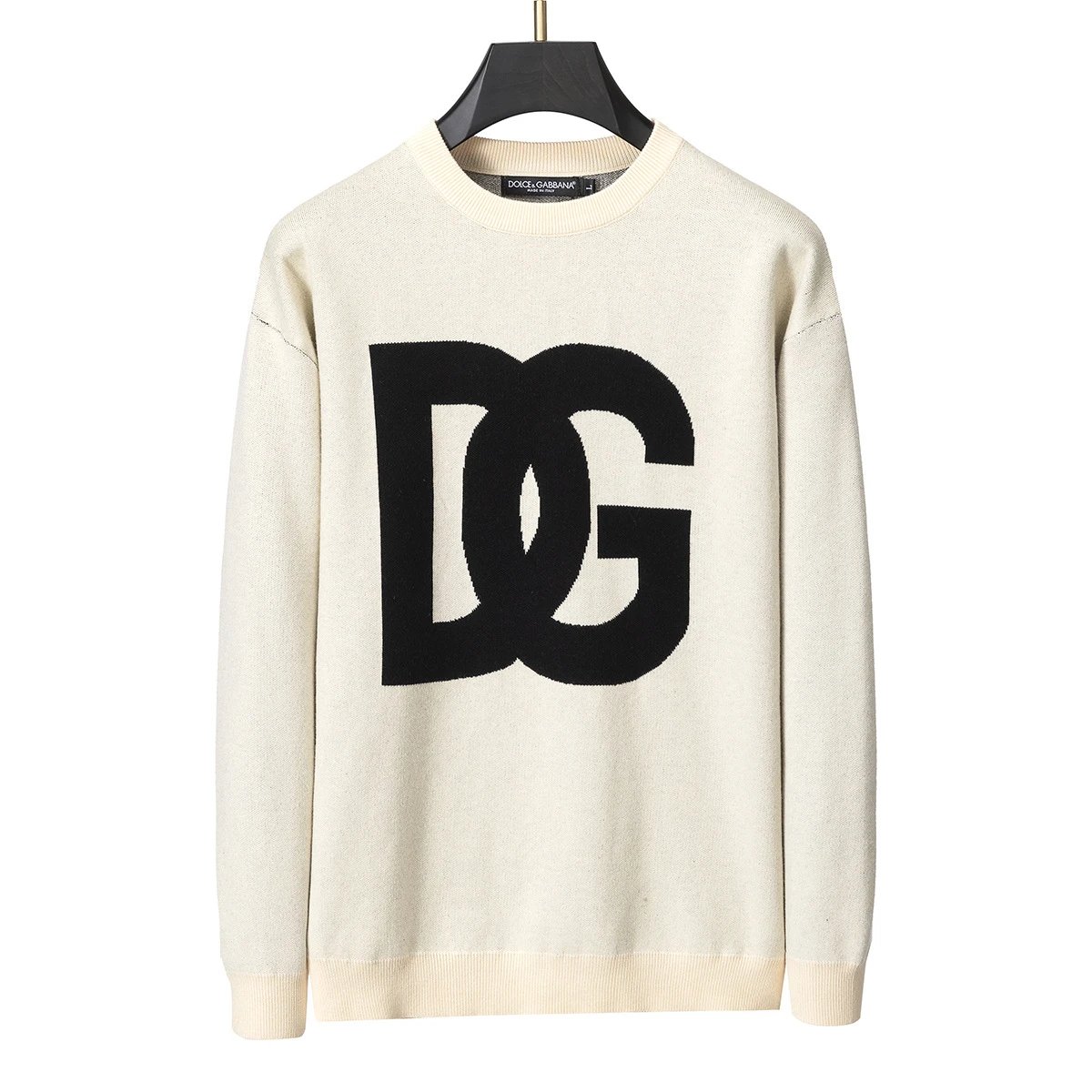Gucci Knitwear Crewneck logo-pattern knit sweater — 3026 apricot color