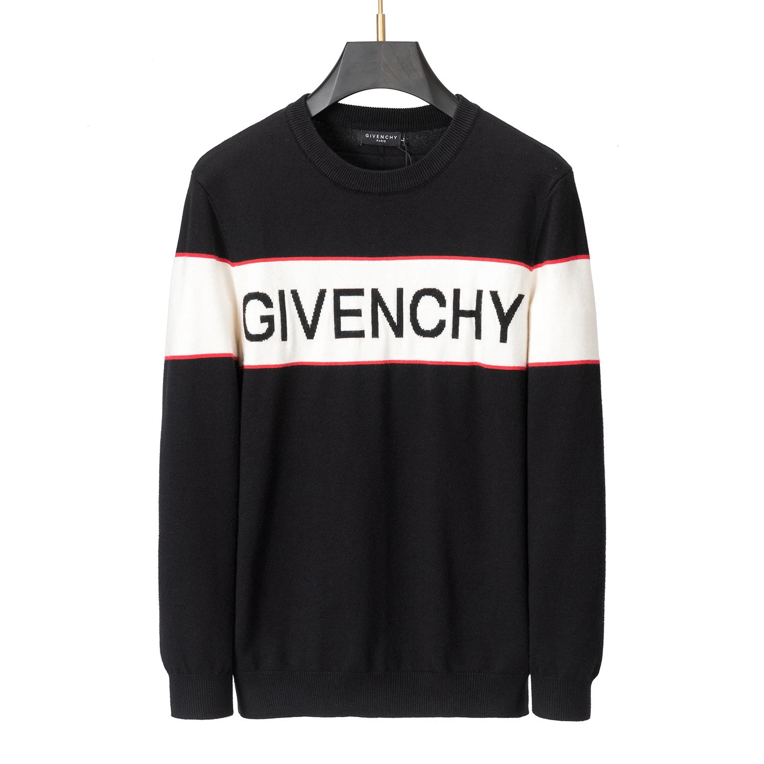 Gucci Knitwear Crewneck logo-pattern knit sweater — 3006 black