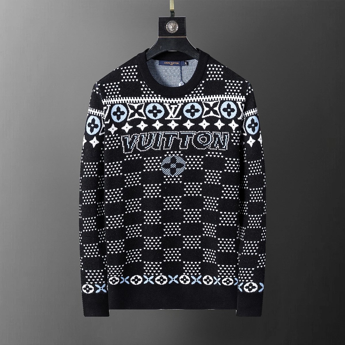 Gucci Knitwear Crewneck logo-pattern knit sweater — 5038 black