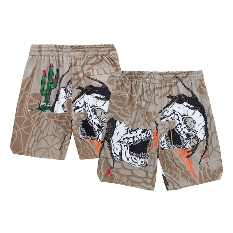 Design Skull and Cactus Print Beige Boxer Shorts Underwear - 17