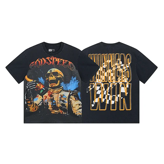 Godspeed T-Shirts Washed distressed graphic short-sleeve T-shirt product detail image 20