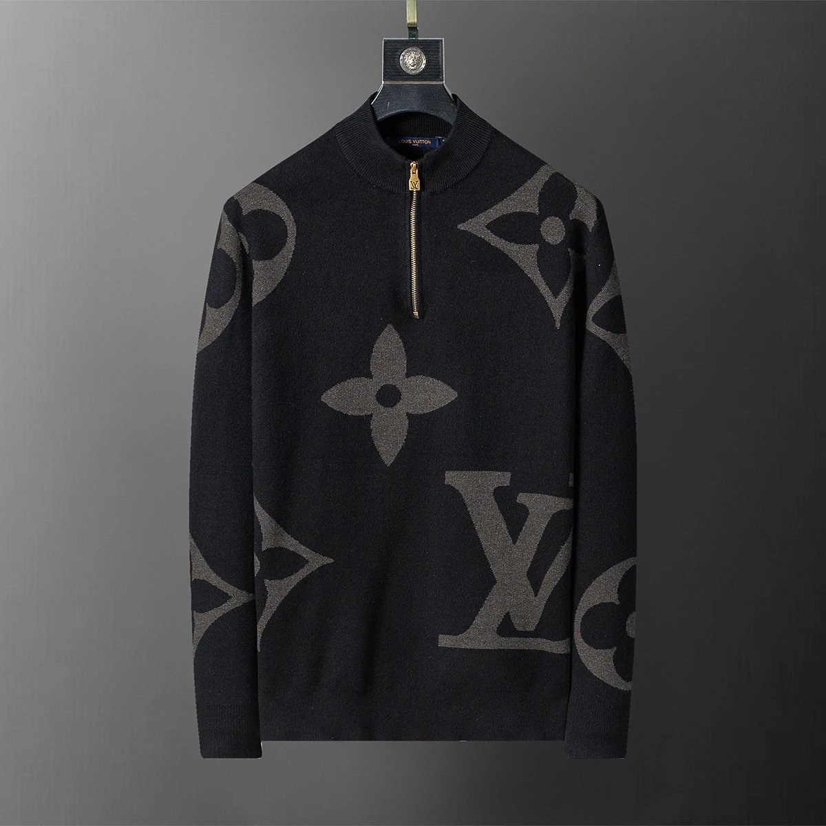 Gucci Knitwear Crewneck logo-pattern knit sweater — 5034 Black