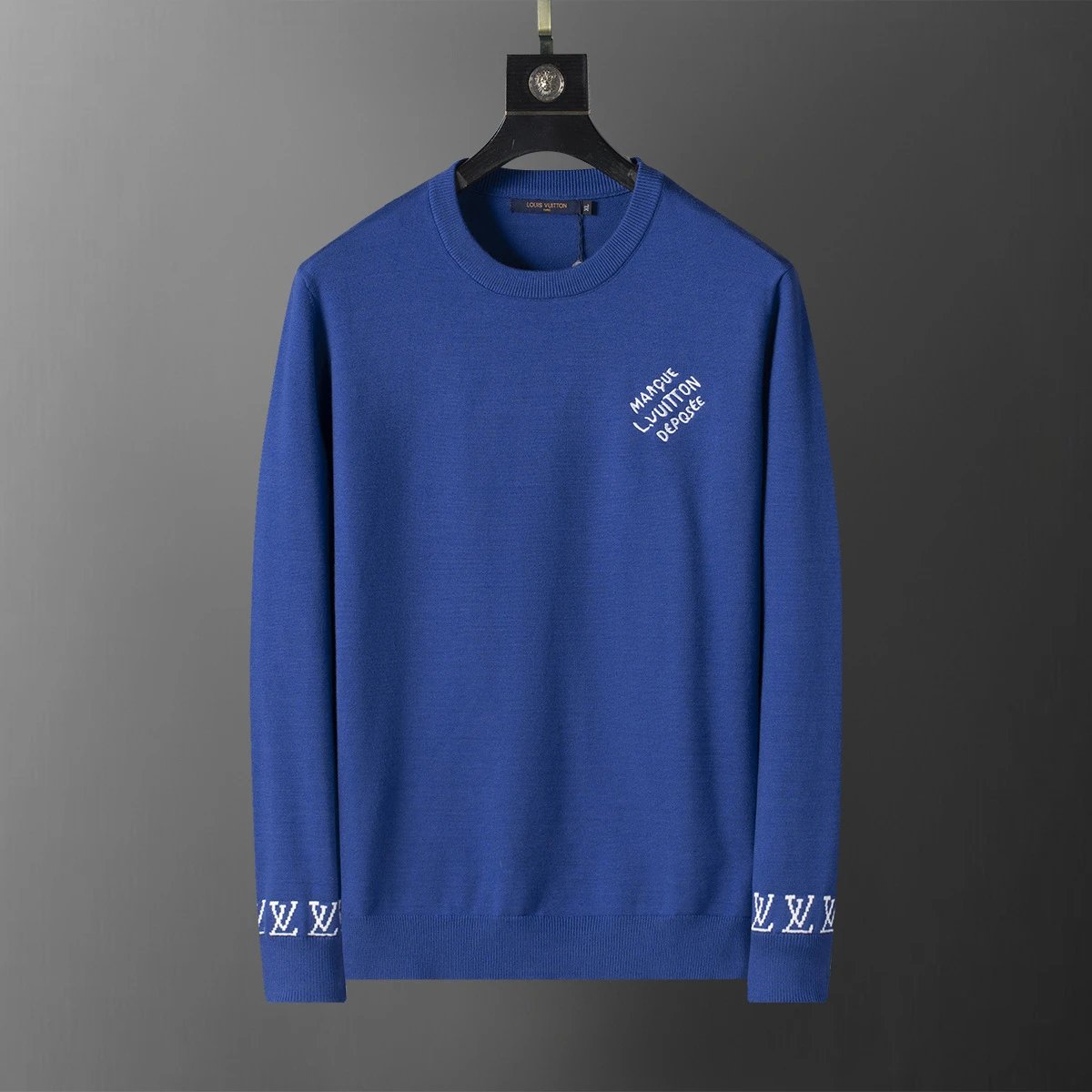 Gucci Knitwear Crewneck logo-pattern knit sweater — 5035 blue
