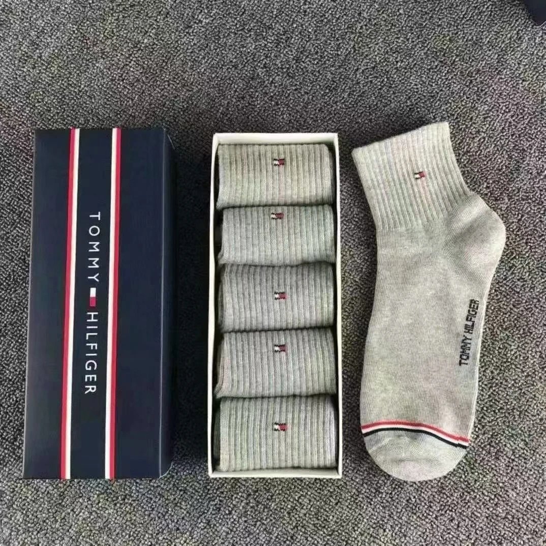 Tommy Hilfiger Ribbed Crew Socks Gray - 6