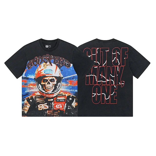 Godspeed T-Shirts Washed distressed graphic short-sleeve T-shirt product detail image 24