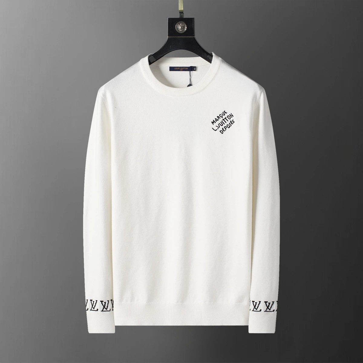 Gucci Knitwear Crewneck logo-pattern knit sweater — 5035 white