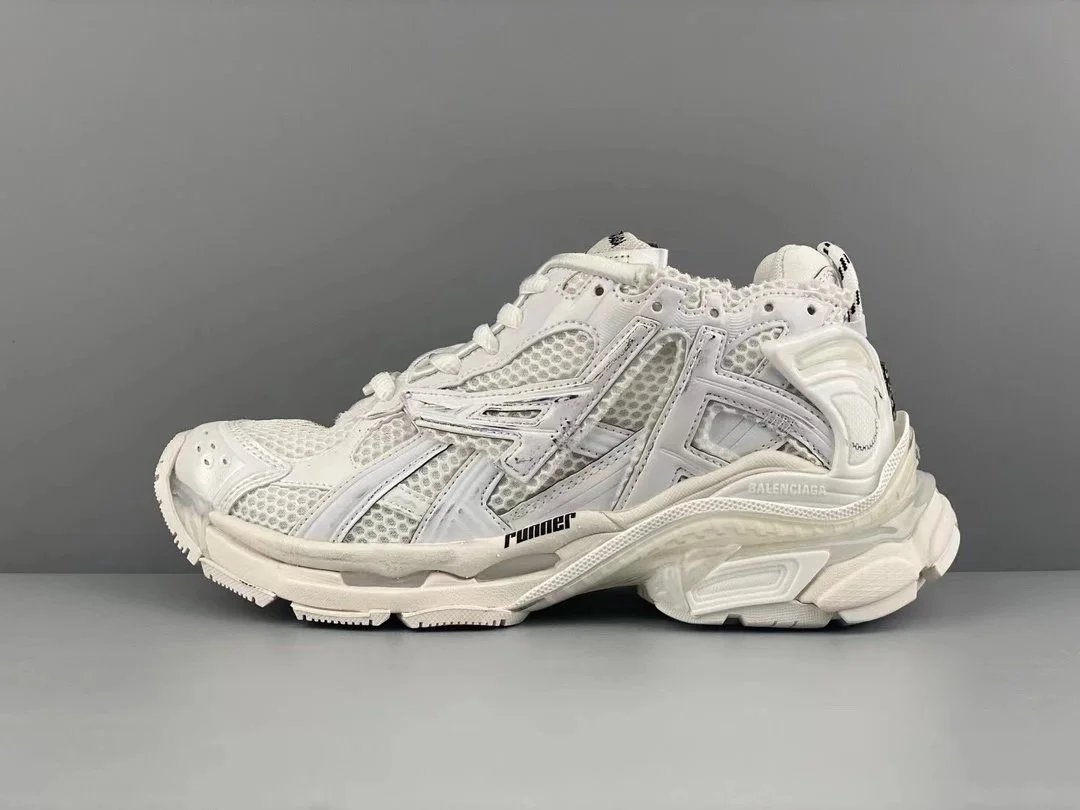Vintage running shoes pure white beige - 133846