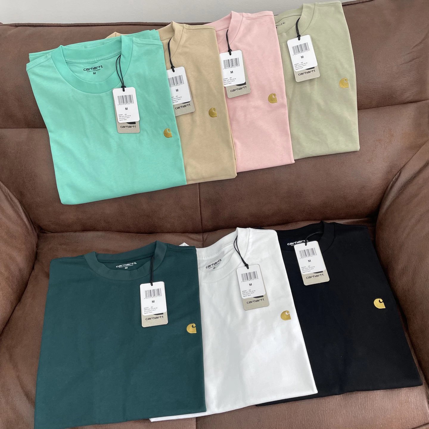 Carhartt WIP卡哈特7色马卡龙金标刺绣短袖新款潮流T恤TEE男女 - 133582