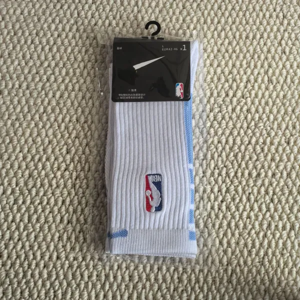 Nike NBA Logo Crew Socks White / Blue - 1