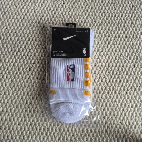 Nike NBA Logo Crew Socks White / Yellow - 1