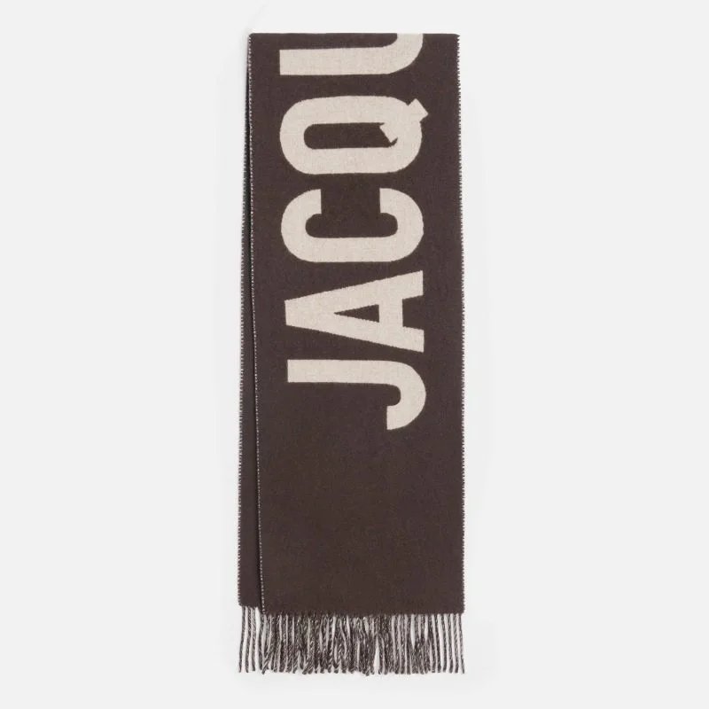 Jacquemus Logo Jacquard Scarf Brown/Beige