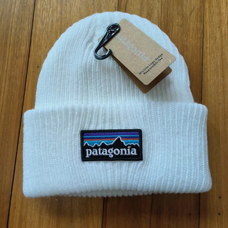 White Patagonia Knit Beanie
