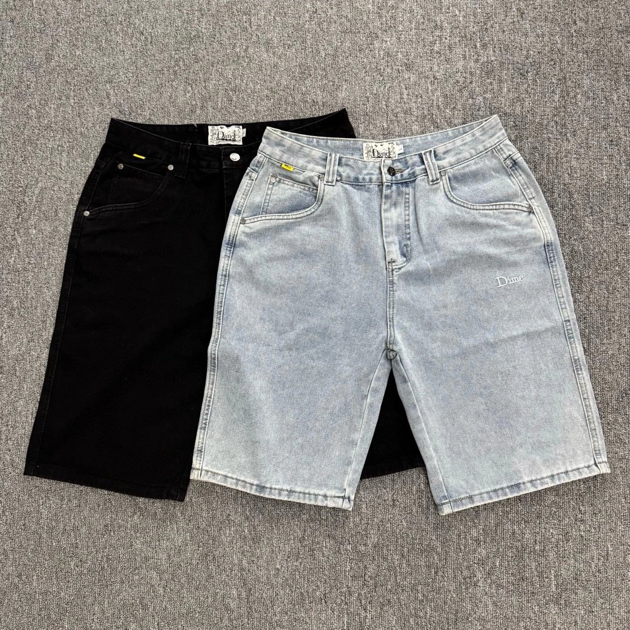 Dime Denim Shorts Black And Light Blue Casual