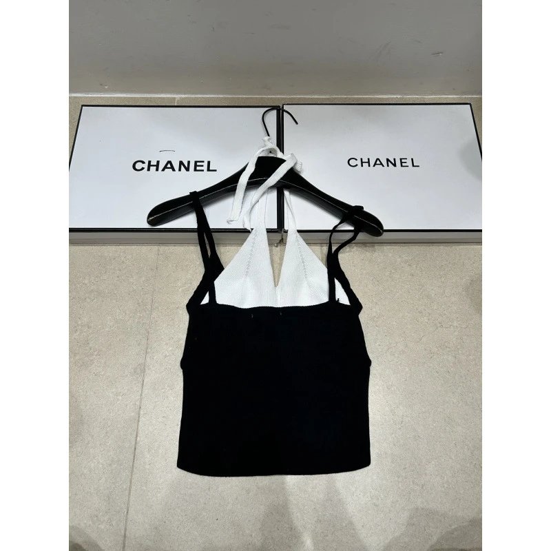 Chanel Two-Tone Black White Crop Top