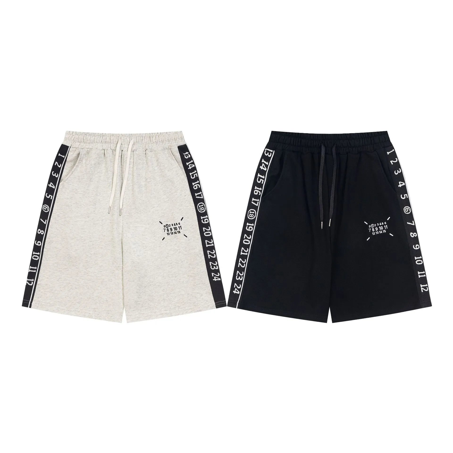 Unisex Cotton Shorts Grey And Black Casual
