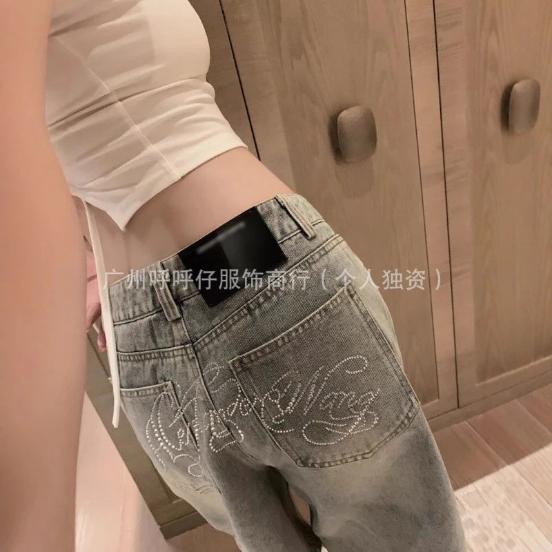 Denim Jeans Light Blue Embroidered Trousers