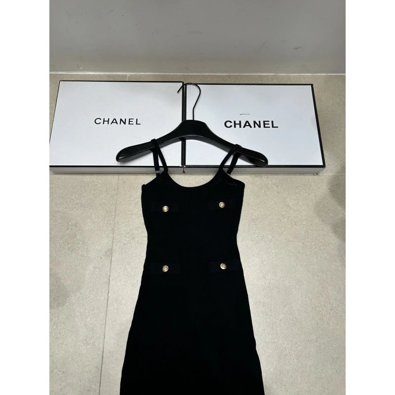 Chanel Knit Dress Black Classic