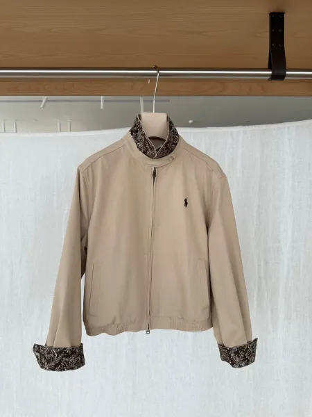 Polo Ralph Lauren Paisley-Trimmed Brown Bomber Jacket - 26