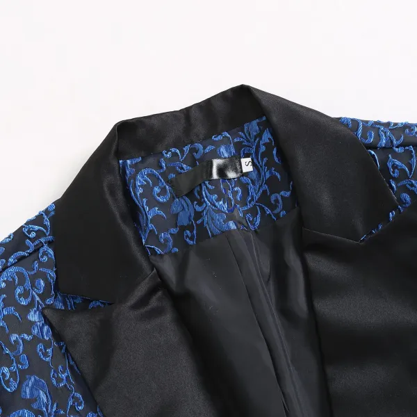 Design Floral Jacquard Blazer with Satin Lapel White Men's Blazer Outerwear.blazer - 12